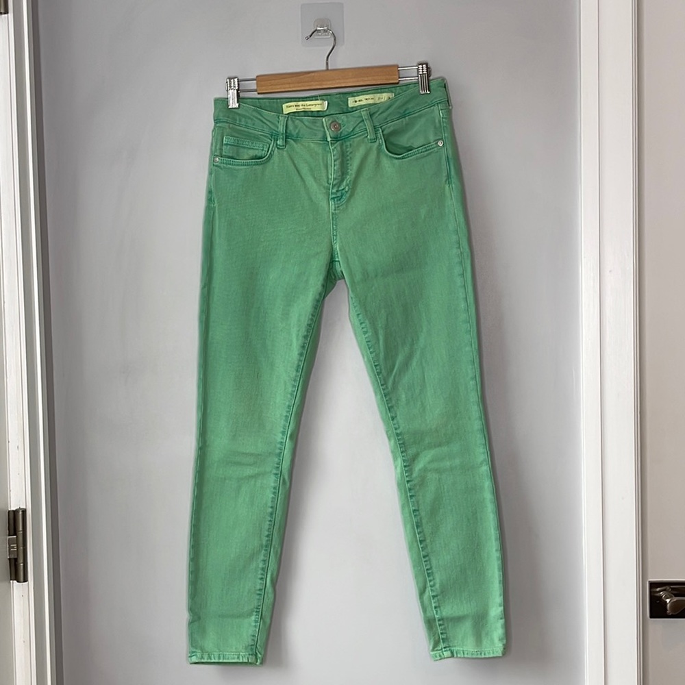 Pilco and the Letterpress Mid Rise Skinny Spring Green Jeans 29
